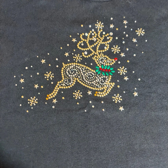 Quacker Factory‎ Rudolph Red Nosed Reindeer 100% Cotton Holiday Top NWT - Picture 9 of 9